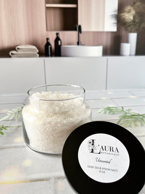 Unscented Dead Sea and Epsom Bath Salts 8 oz Jar