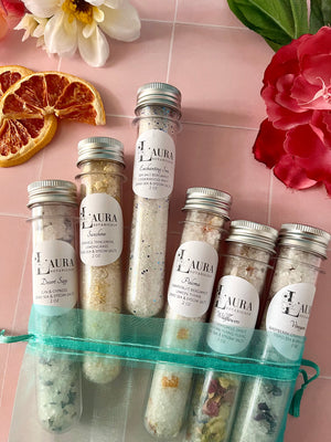 Spa Bath Salt Soak Tubes - Set of 6