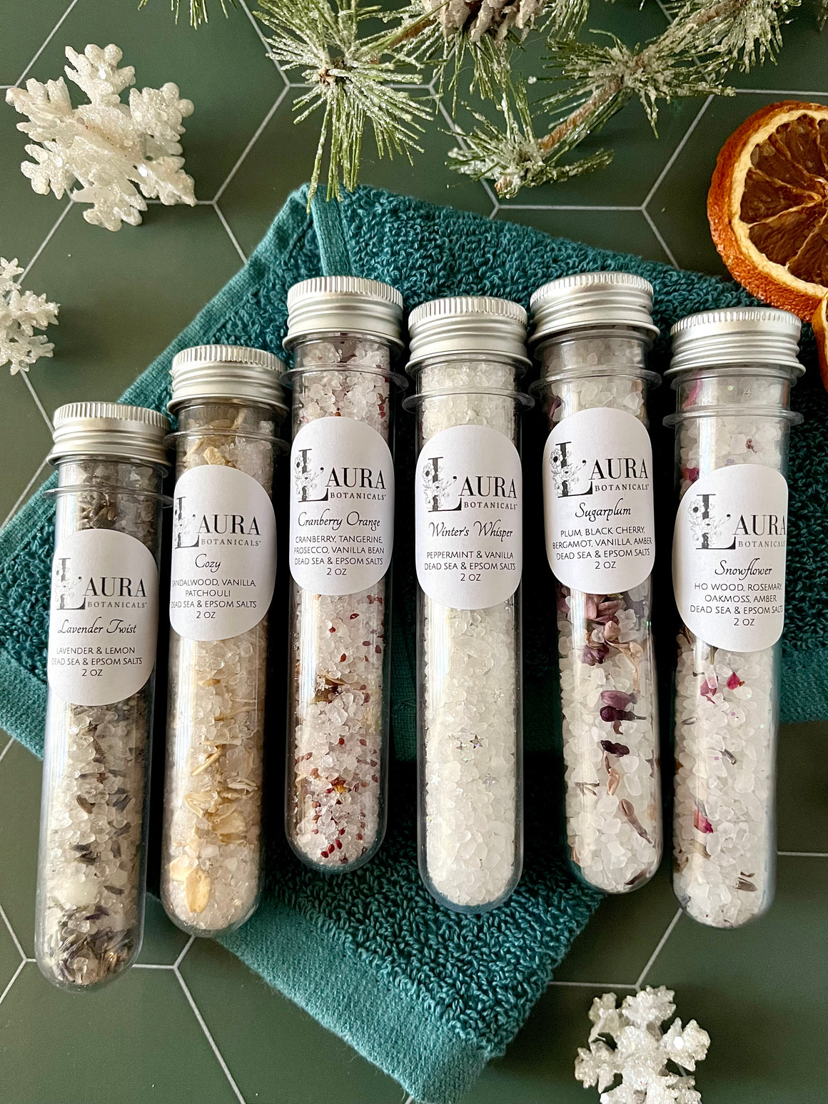 Spa Bath Salt Soak Tubes - Set of 6